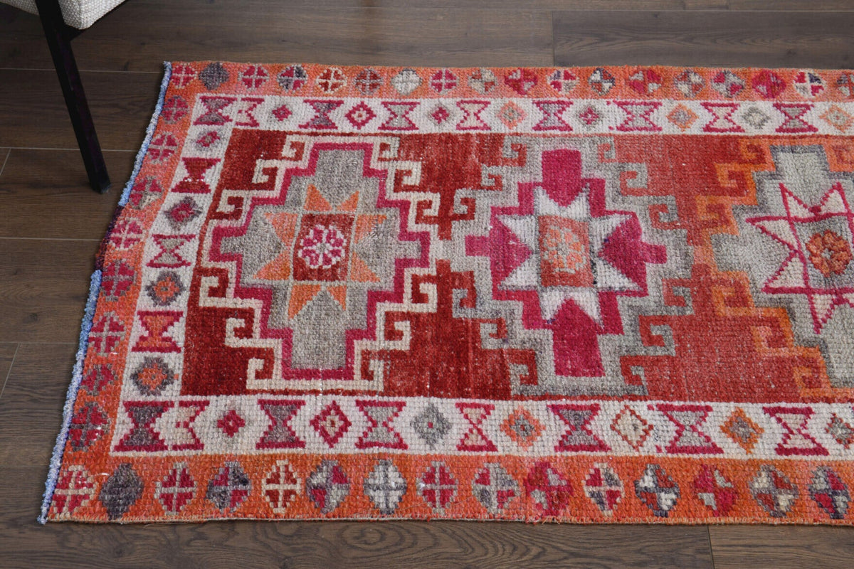 1960'lardan Anadolu kökenli oryantal desenli vintage kilim yolluk, 65x210 cm – görsel 14