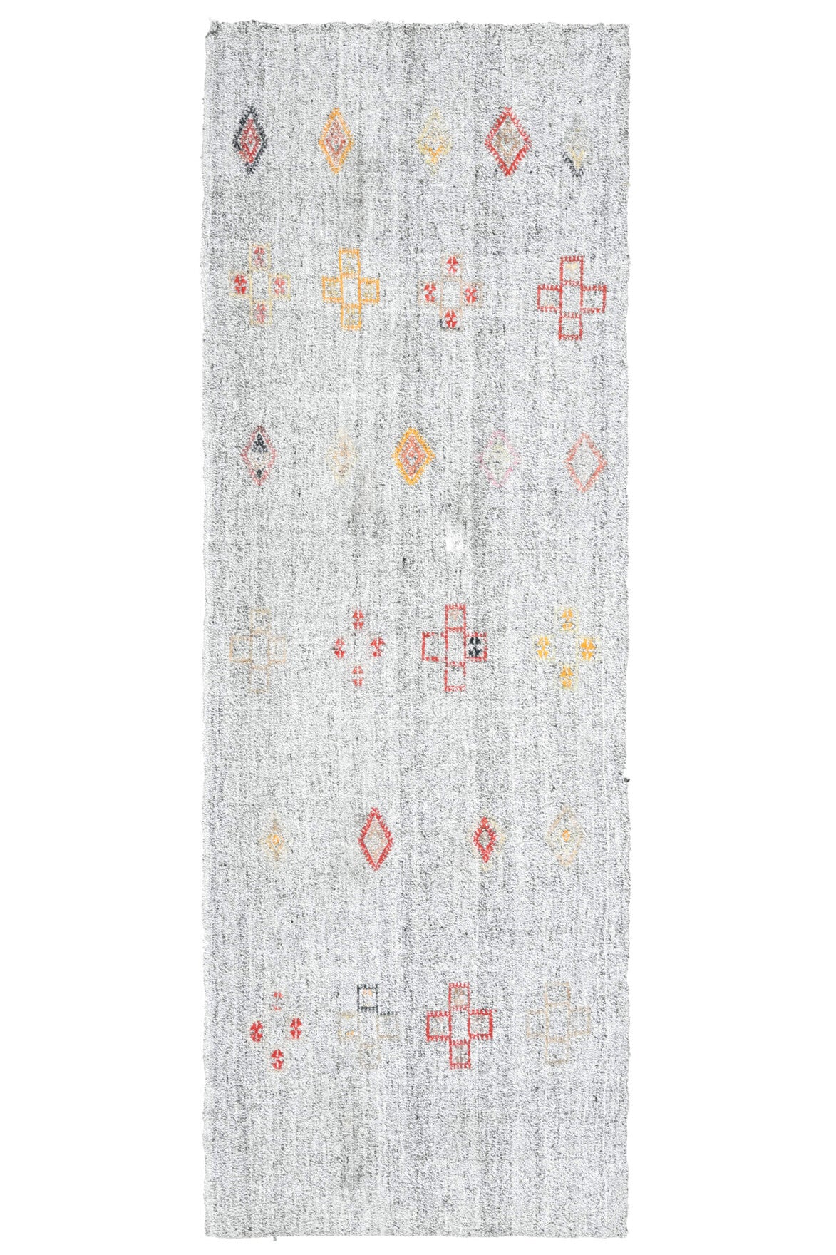 El yapımı vintage yolluk 97x295 cm oryantal desenli yün