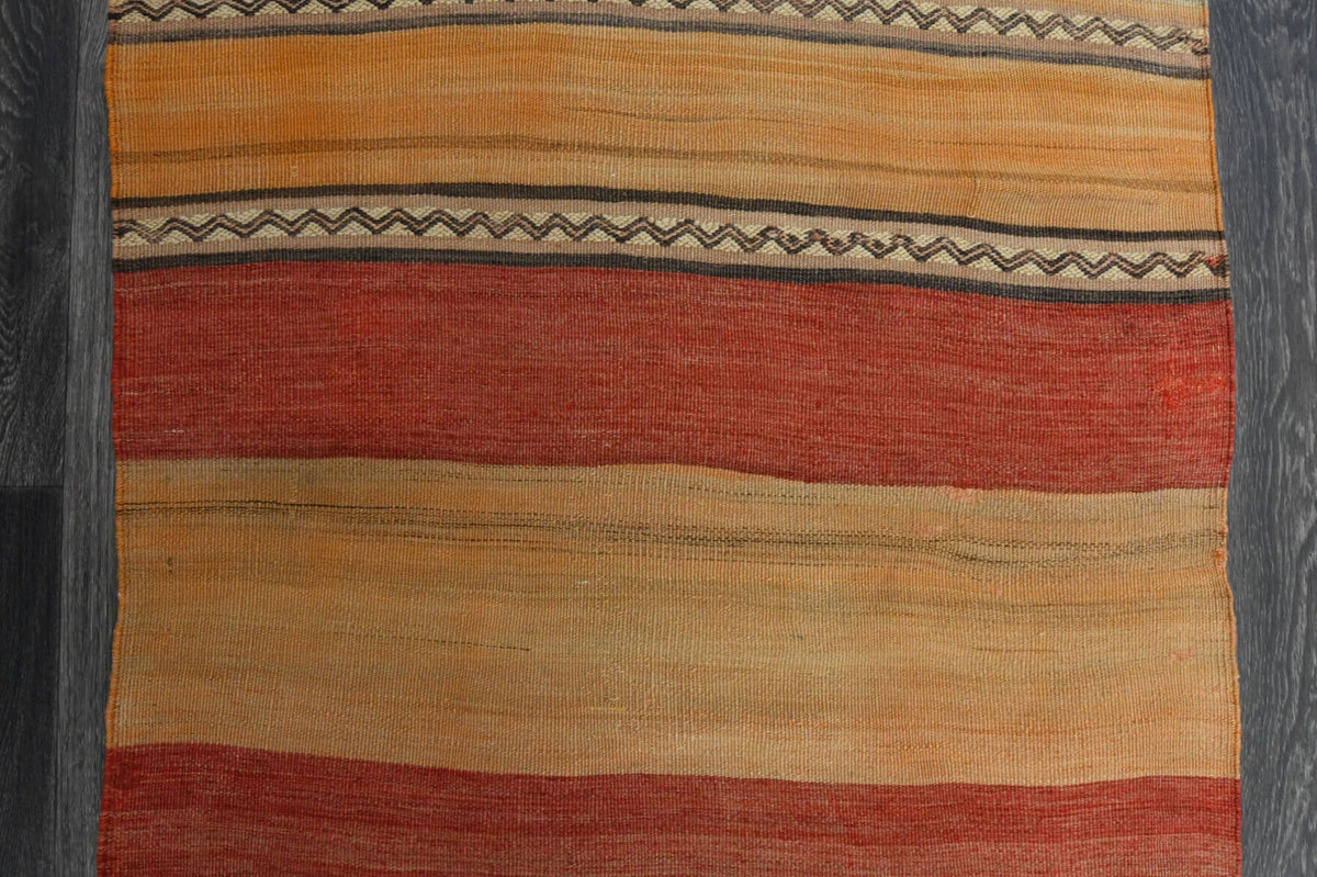 Antre ve koridor için oryantal desenli vintage kilim yolluk – 83x284 cm