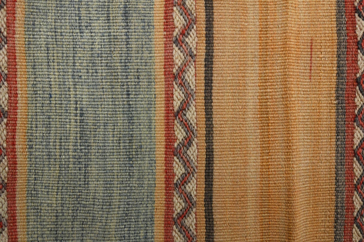 Vintage yolluk 83x284 cm – turuncu ve kırmızı oryantal desenli, el dokuma