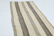 1960'lardan Anadolu kökenli çizgili vintage kilim yolluk, 73x420 cm