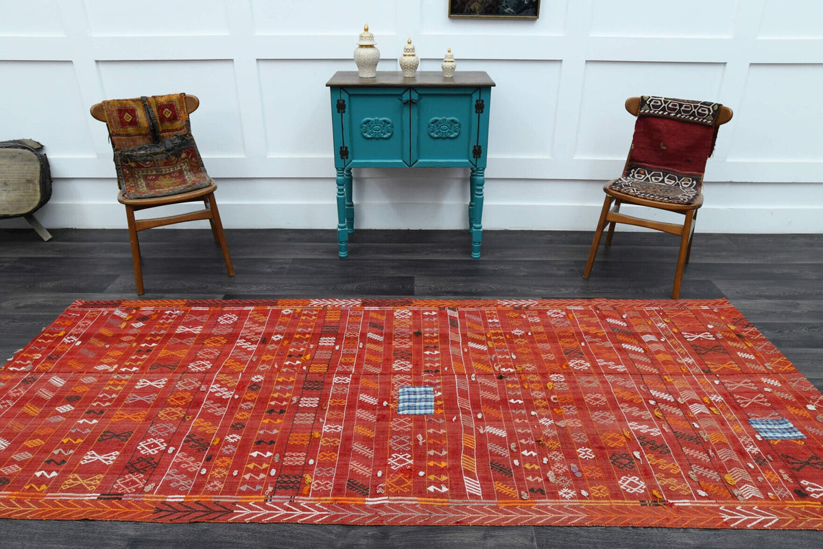 Tek parça vintage kilim yolluk 128x309 cm (3,96 m²) – Pera Halı