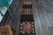 1960'lardan Anadolu kökenli oryantal desenli vintage kilim yolluk, 50x193 cm