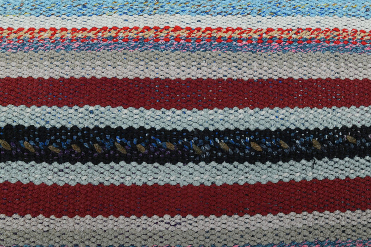 Vintage yolluk 72x246 cm – pembe, beyaz ve turuncu çizgili, el dokuma