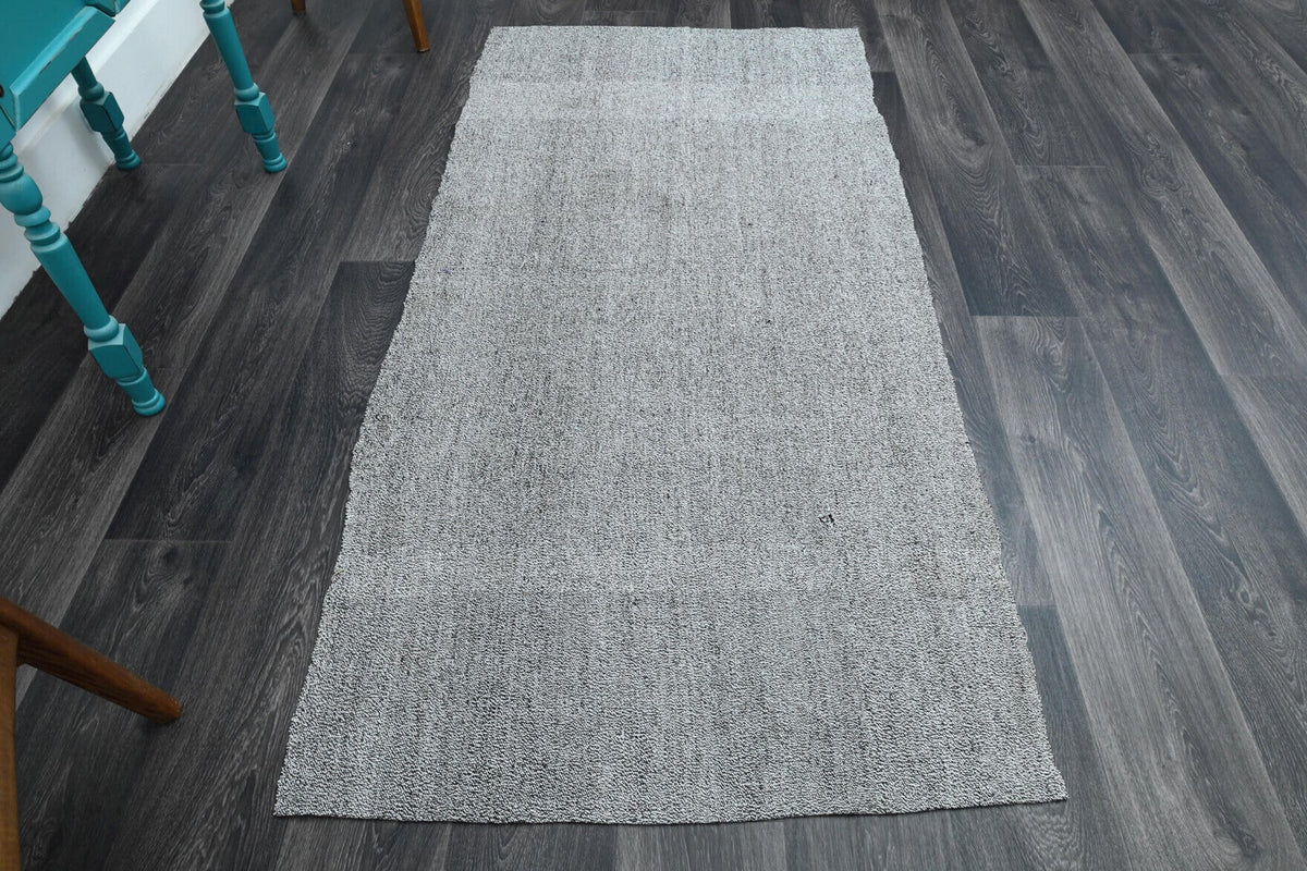 1960'lardan Anadolu kökenli düz zeminli el dokuma vintage kilim, 98x202 cm
