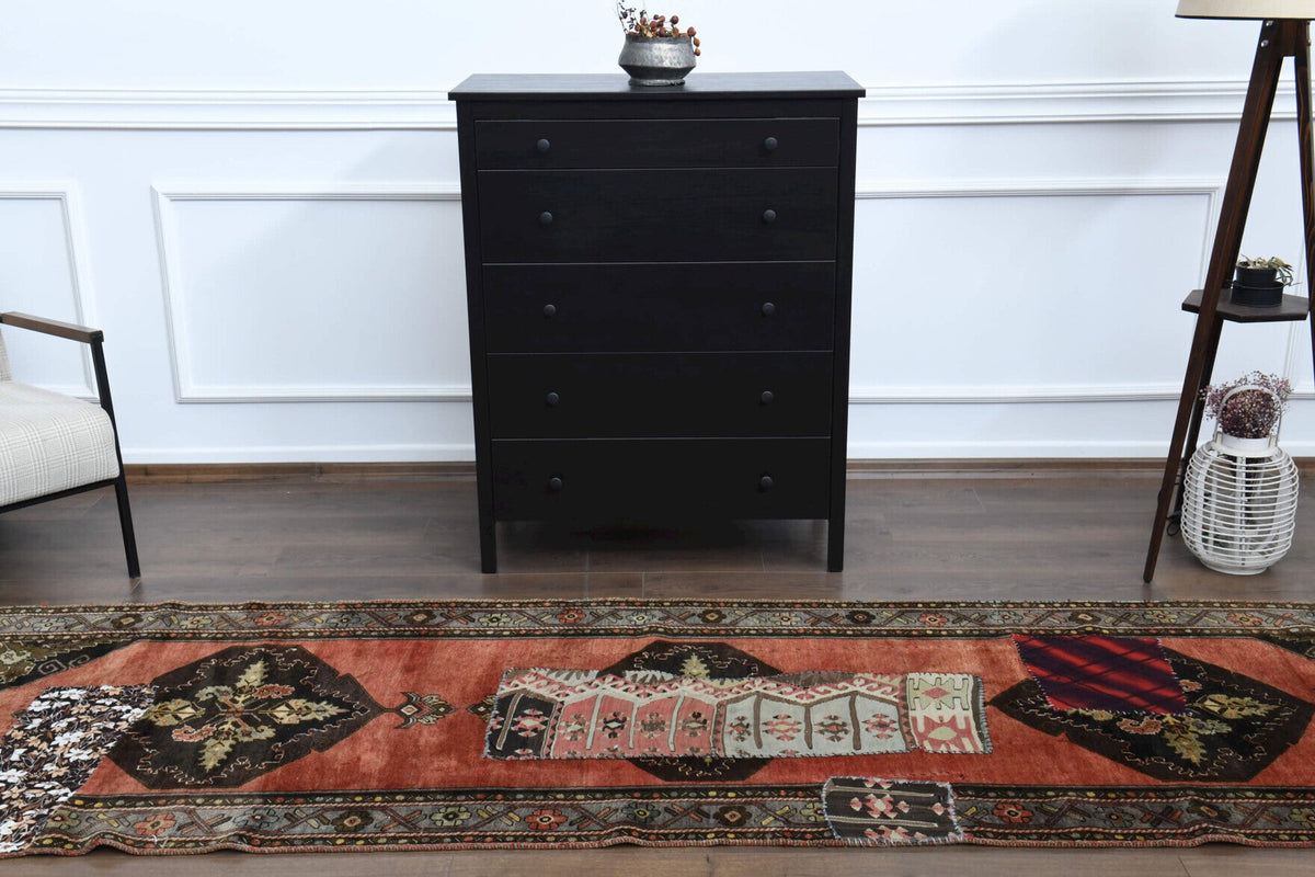 Tek parça patchwork vintage yolluk 98x350 cm (3,43 m²) – Pera Halı