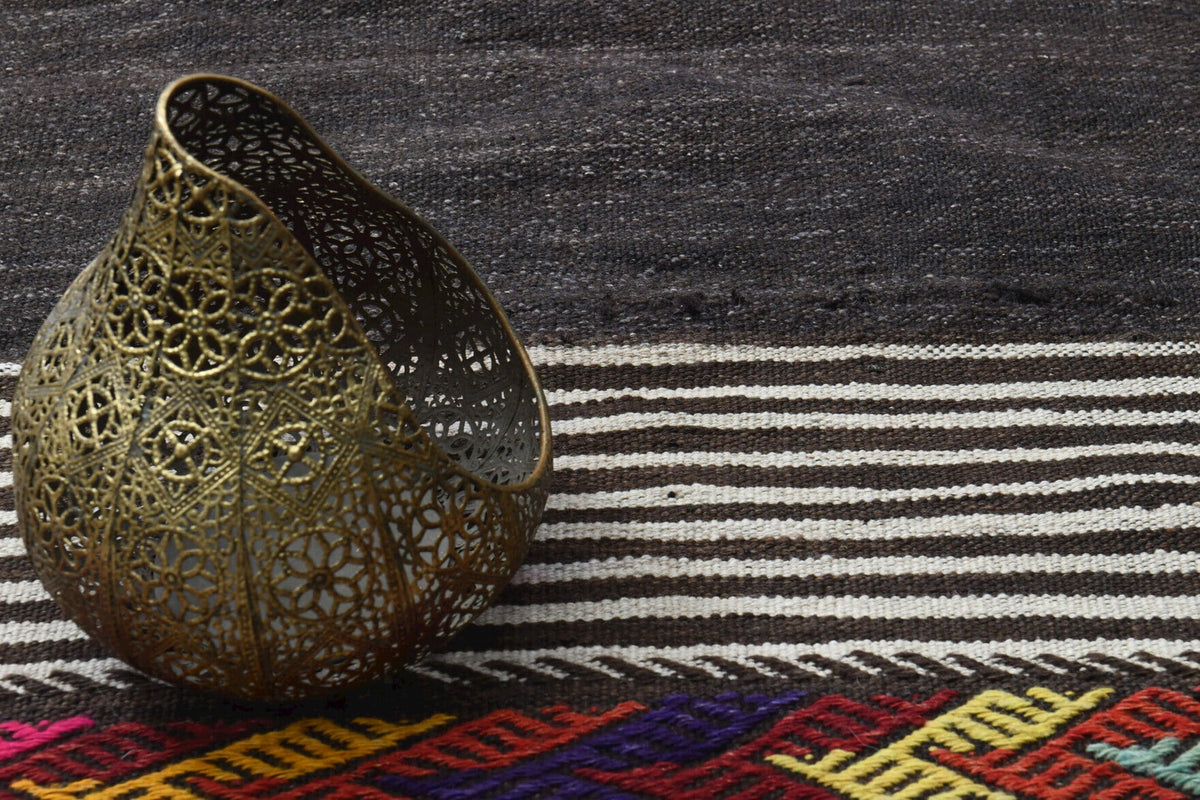 Antre ve koridor için ikat desenli el dokuma vintage yolluk – 72x300 cm