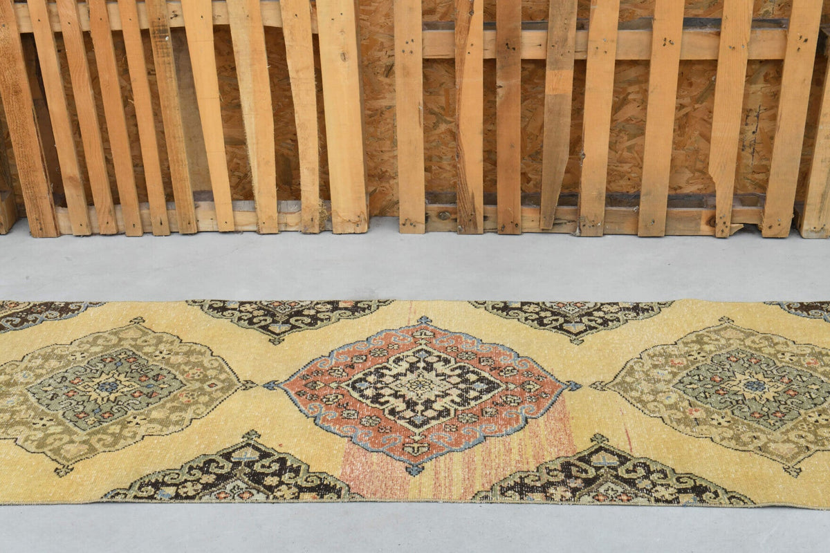 Tek parça el dokuma vintage yolluk 84x405 cm (3,4 m²) – Pera Halı