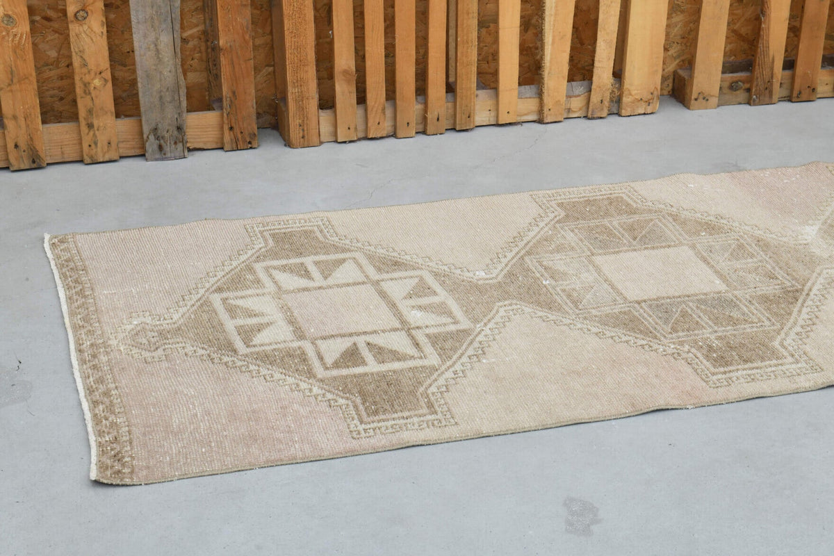 Tek parça el dokuma vintage yolluk 95x373 cm (3,54 m²) – Pera Halı