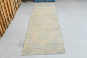 El yapımı vintage yolluk 76x244 cm geometrik desenli yün - detay görünümü