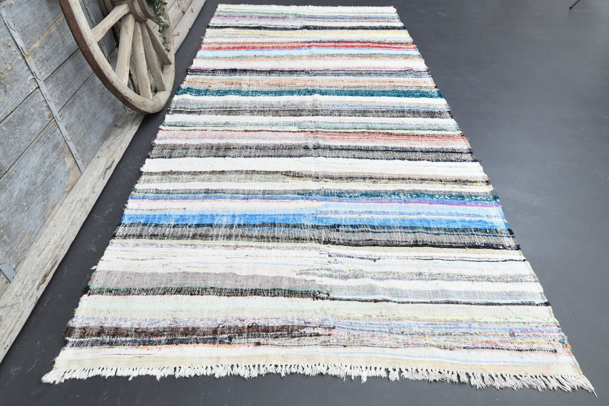 Turkish Vintage Area Kilim Rug