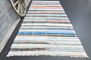 1960'lardan Anadolu kökenli oryantal desenli vintage kilim yolluk, 175x380 cm