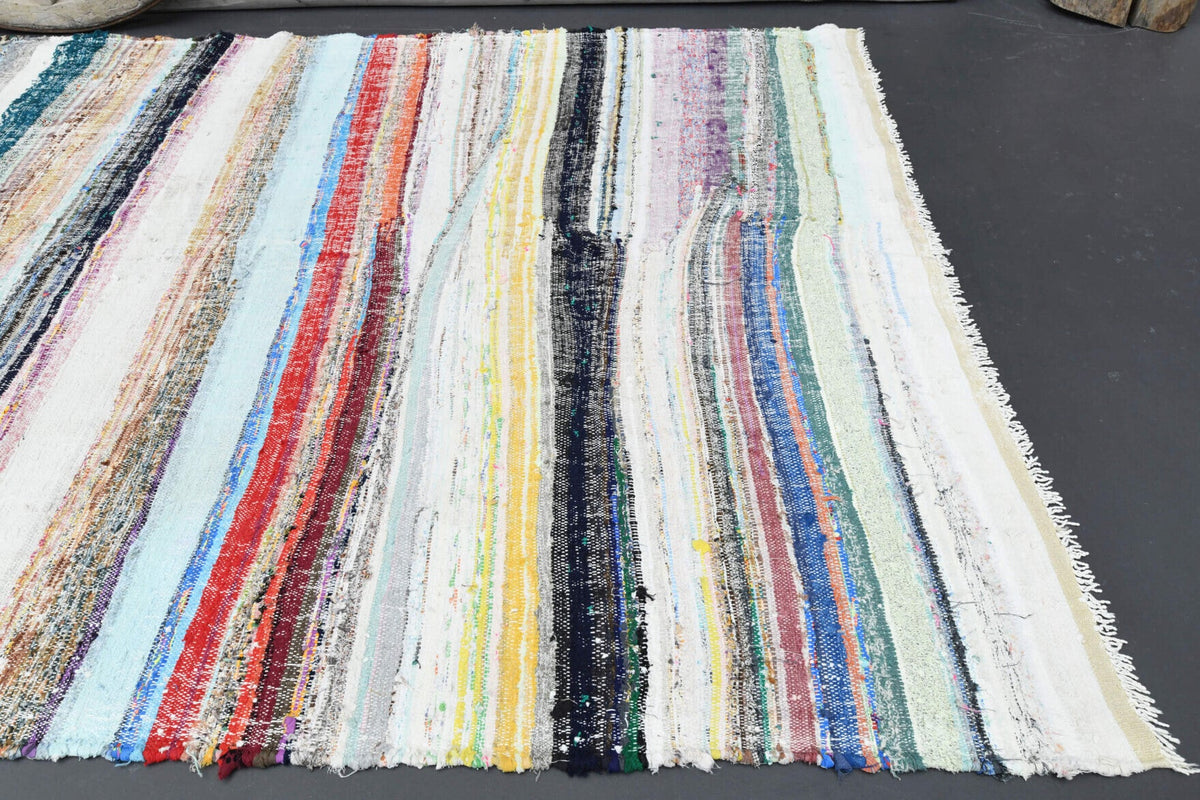 Antre ve koridor için oryantal desenli vintage kilim yolluk – 175x380 cm