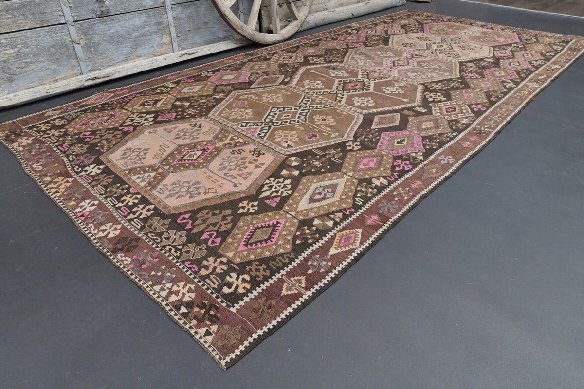 Tek parça vintage kilim yolluk 188x416 cm (7,82 m²) – Pera Halı