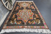 1960'lardan Anadolu kökenli oryantal desenli el dokuma vintage kilim, 187x310 cm