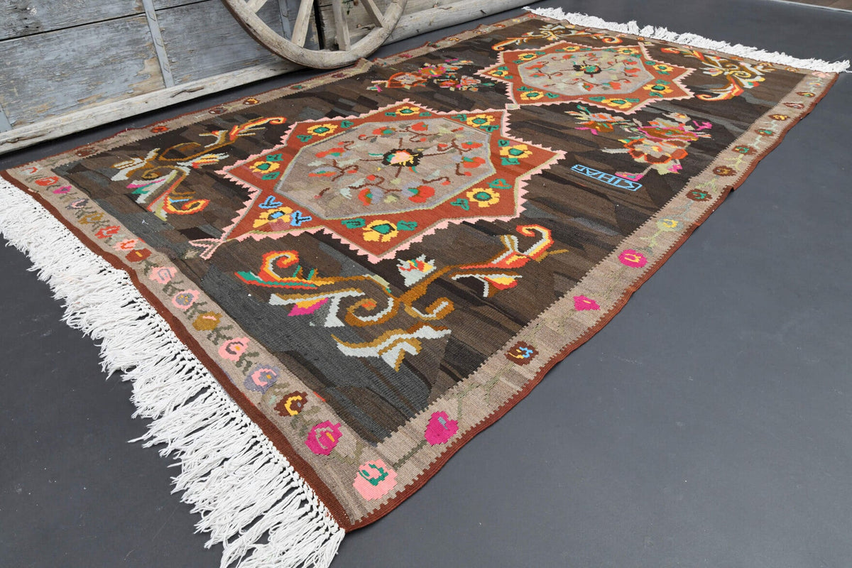Tek parça el dokuma vintage kilim 187x310 cm (5,8 m²) – Pera Halı
