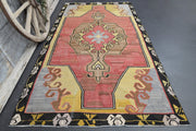 El yapımı vintage halı 170x310 cm oryantal desenli yün - detay görünümü