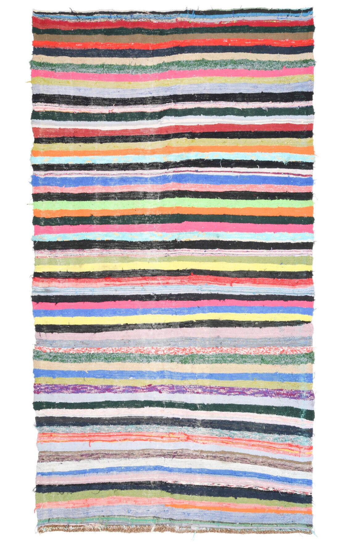 148x276 cm mavi ve pembe oryantal desenli el dokuma vintage kilim – üstten tam görünüm