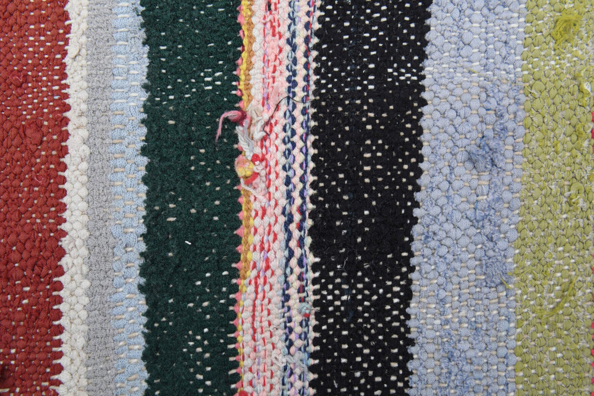 Vintage kilim 148x276 cm – mavi ve pembe oryantal desenli, el dokuma