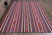 1960'lardan Anadolu kökenli oryantal desenli el dokuma vintage kilim, 180x252 cm