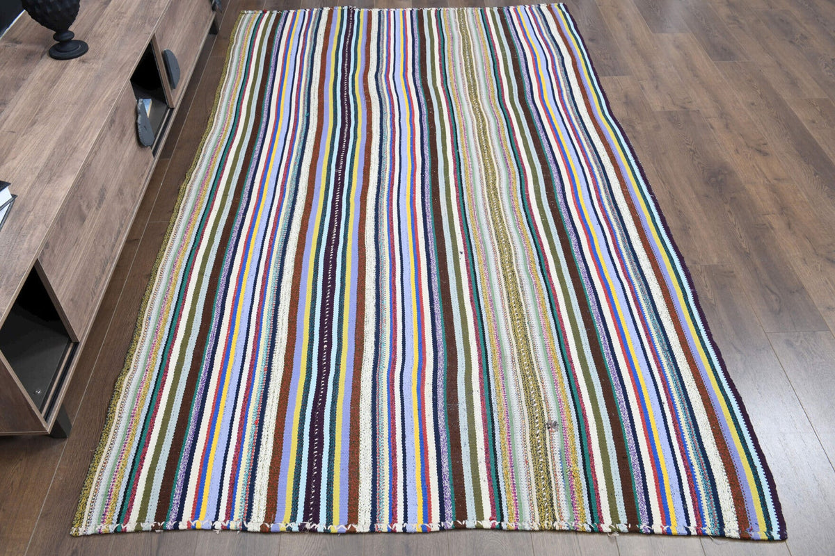 Turkish Flatweave Vintage Area Rug