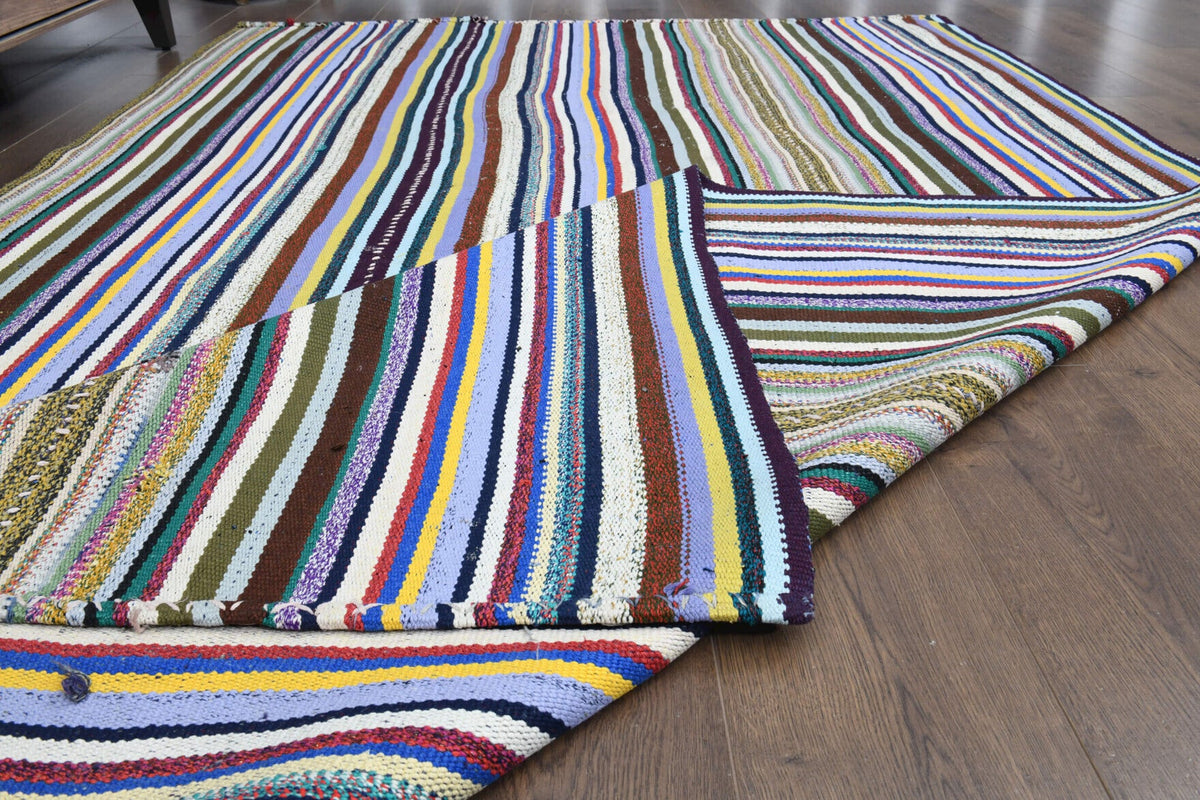 Turkish Flatweave Vintage Area Rug