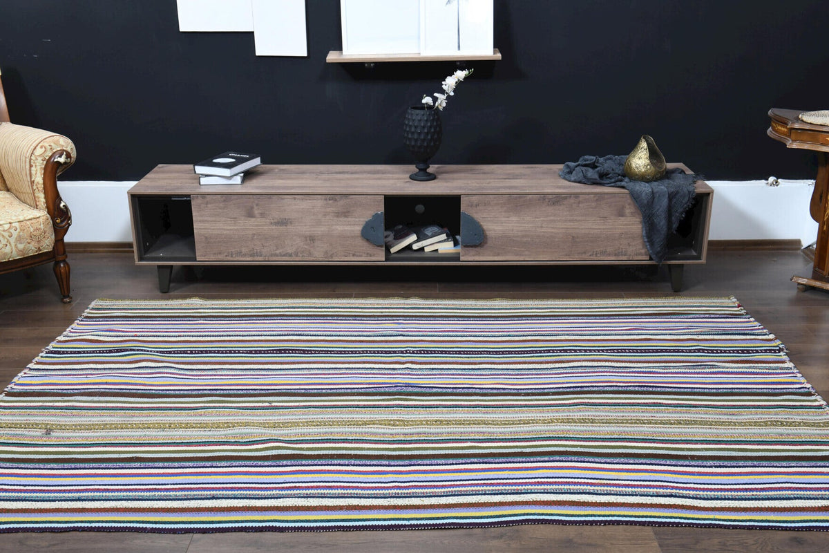 Turkish Flatweave Vintage Area Rug