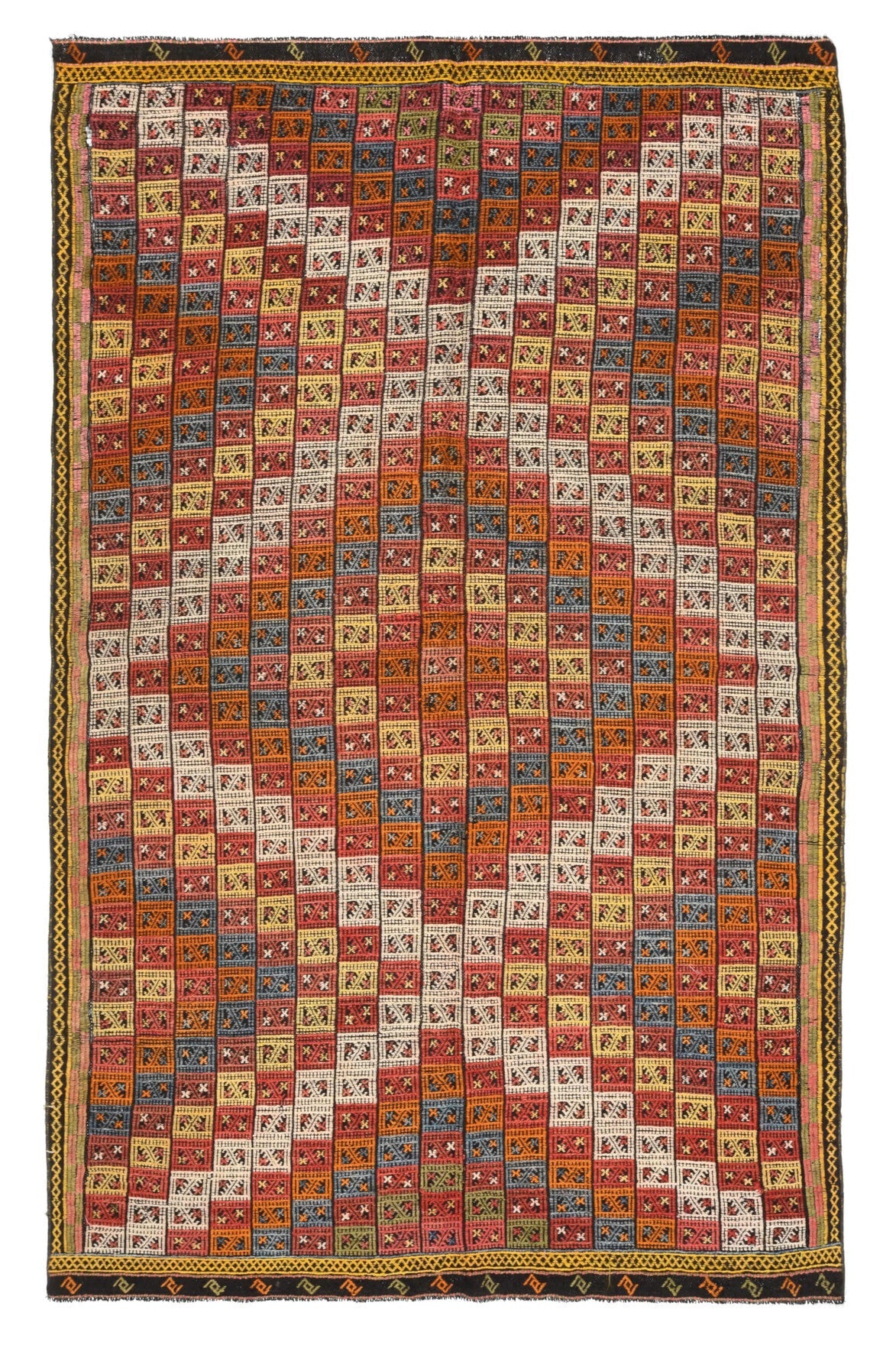 Turkish Vintage Area Kilim Rug