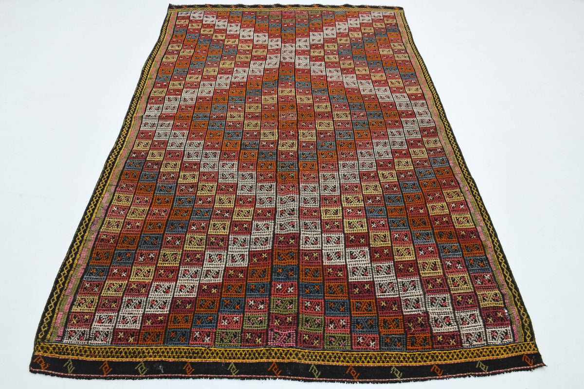 Turkish Vintage Area Kilim Rug