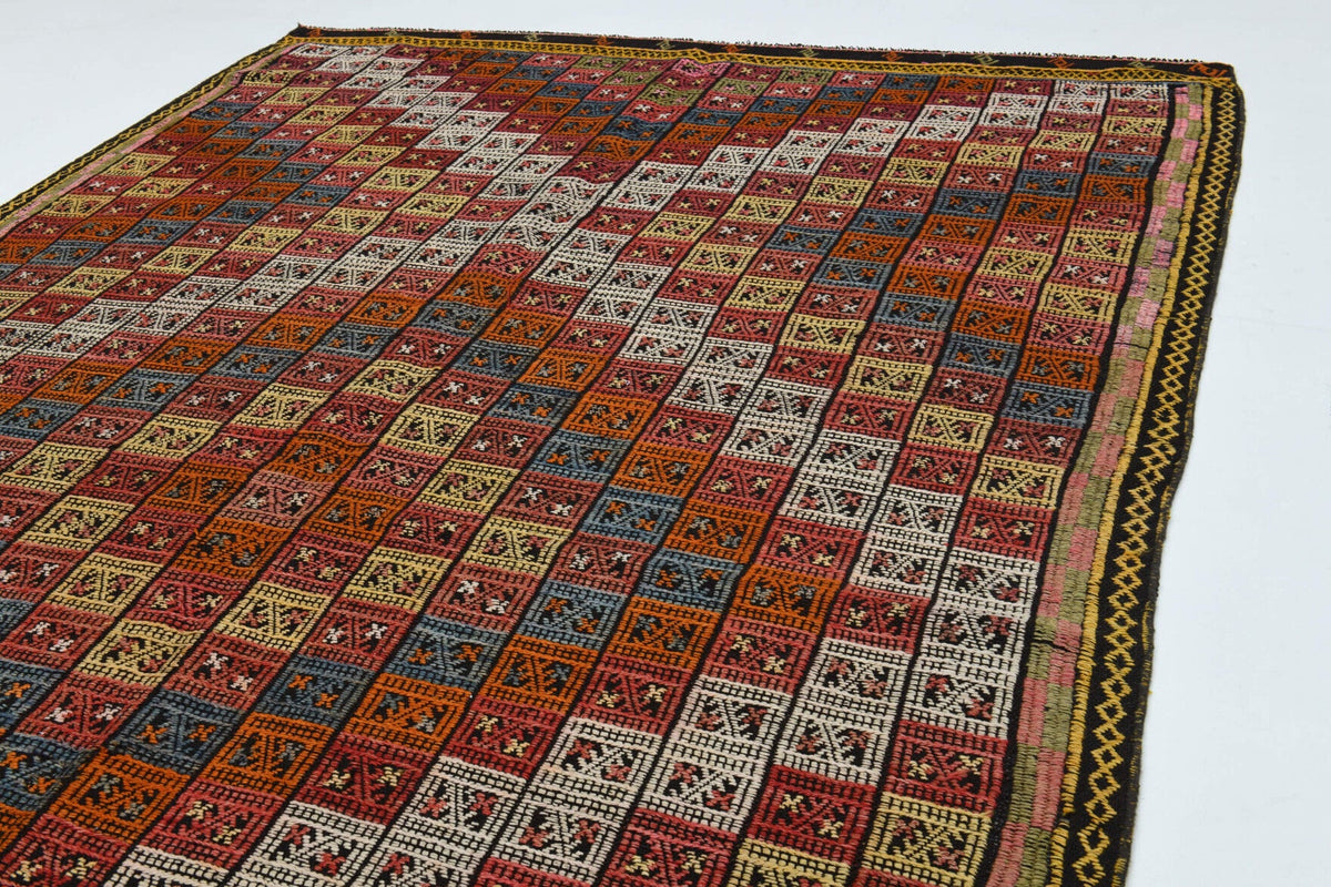 Turkish Vintage Area Kilim Rug