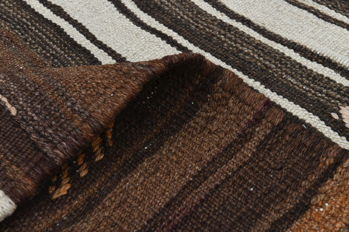 Salon için çizgili el dokuma vintage kilim – 170x317 cm