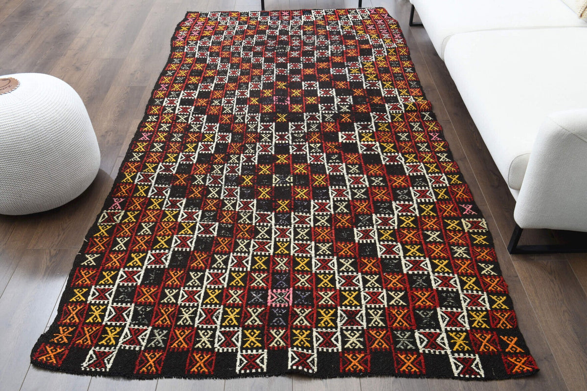Turkish Vintage Area Kilim Rug