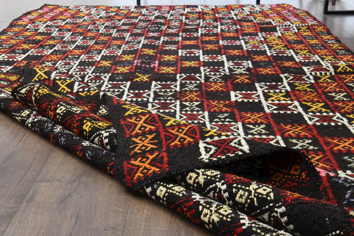 Turkish Vintage Area Kilim Rug