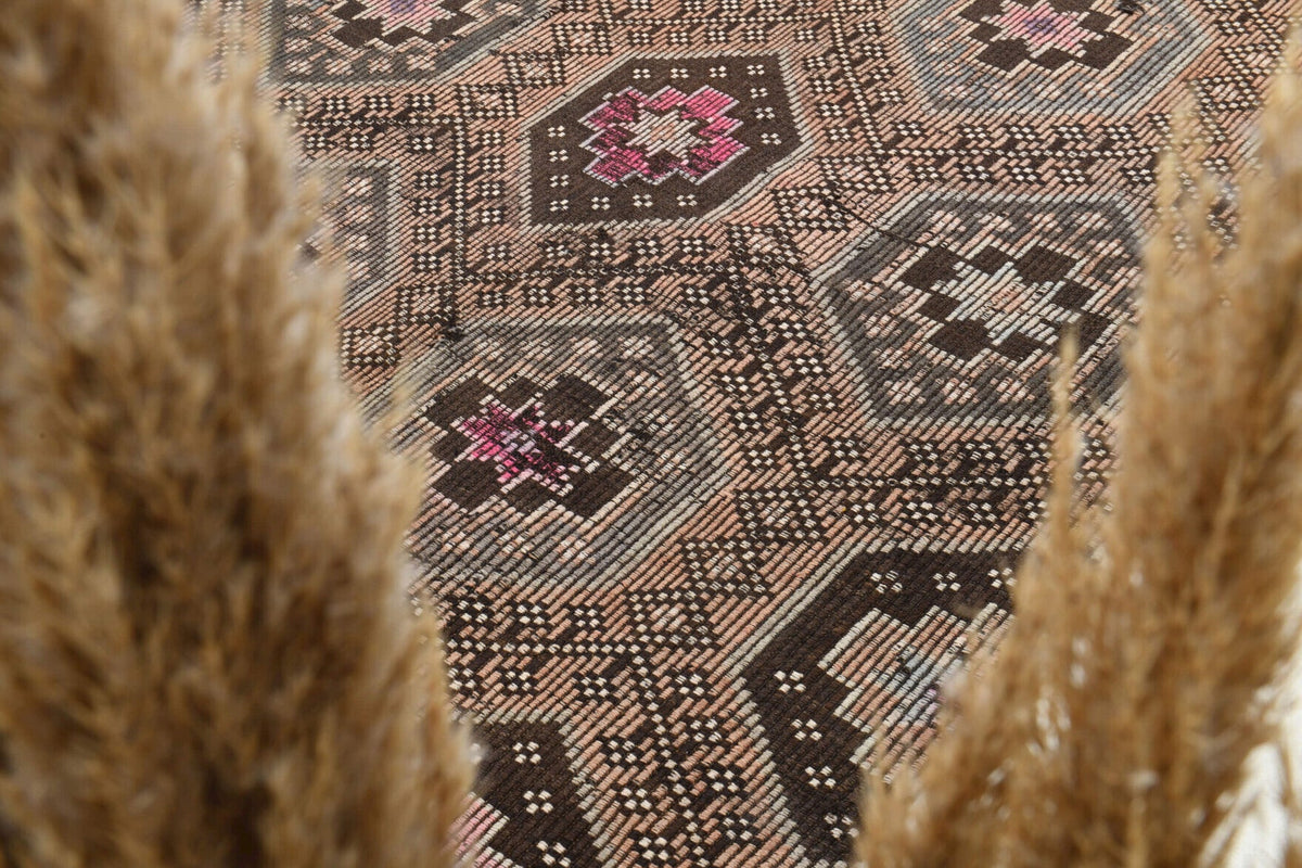 Turkish Vintage Area Kilim Rug
