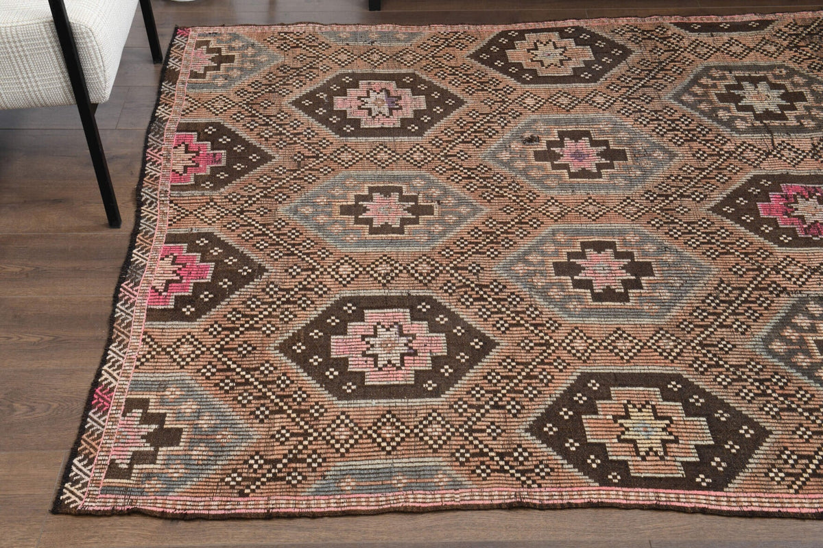 Turkish Vintage Area Kilim Rug