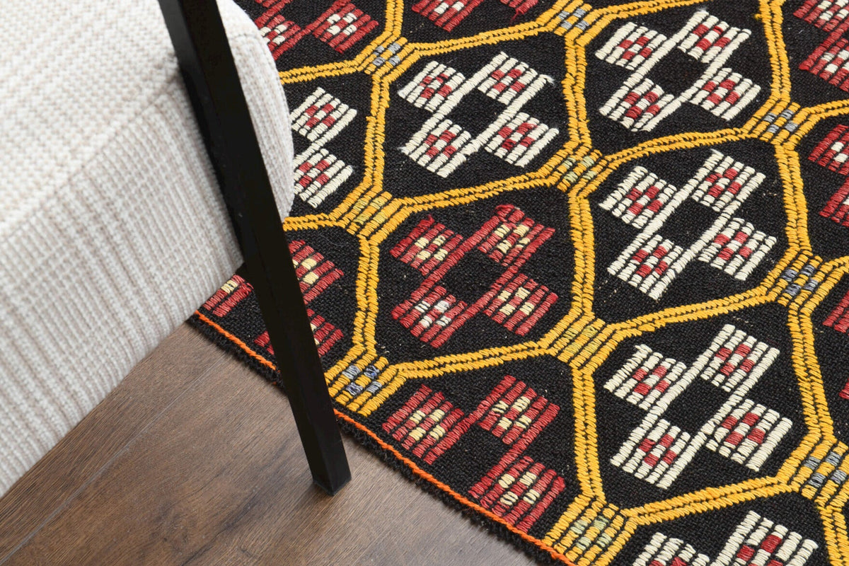 Turkish Vintage Area Kilim Rug