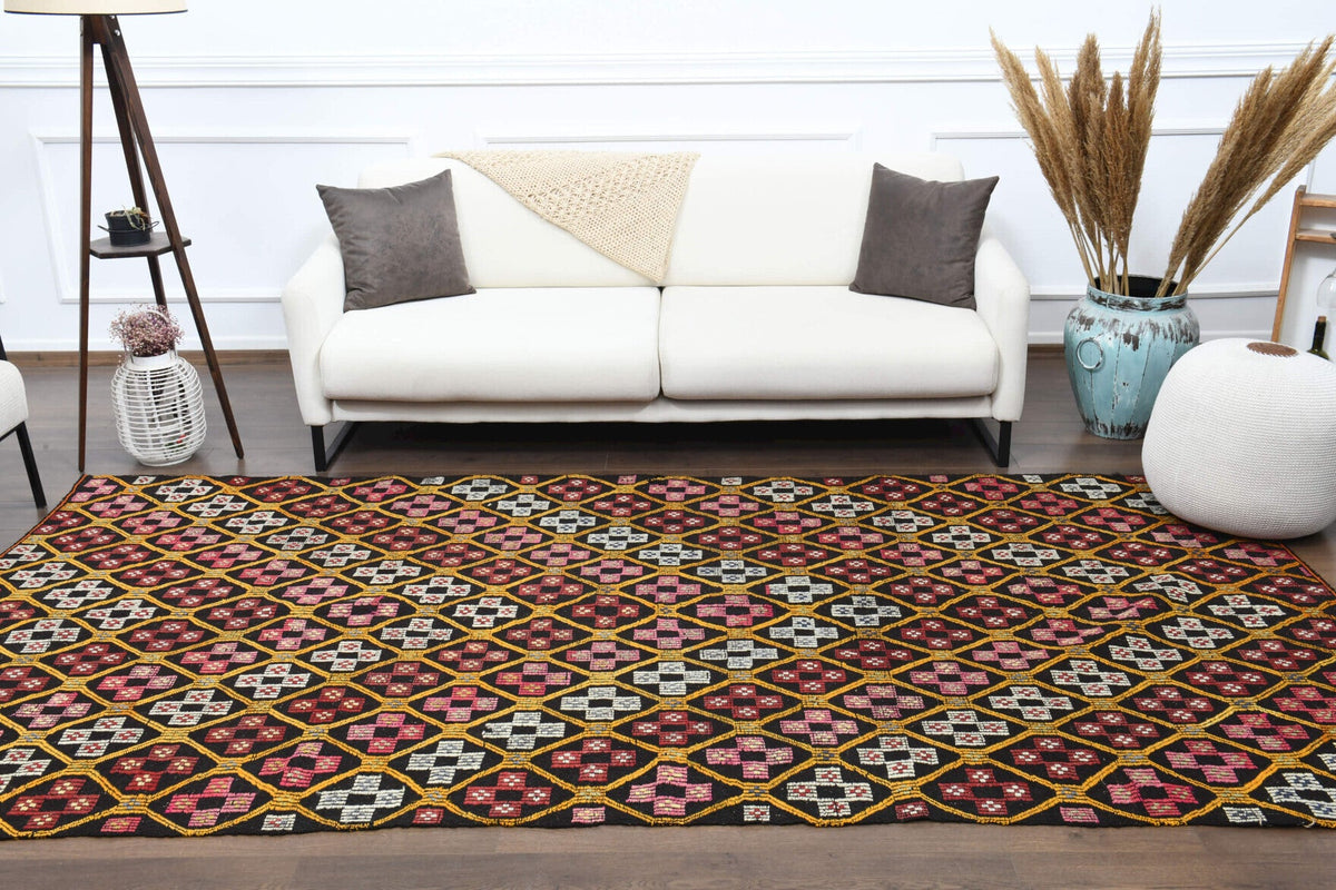 Turkish Vintage Area Kilim Rug