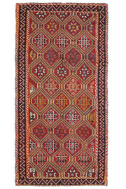Royal Red Vintage Turkish Kilim Rug