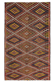 Turkish Vintage Area Kilim Rug