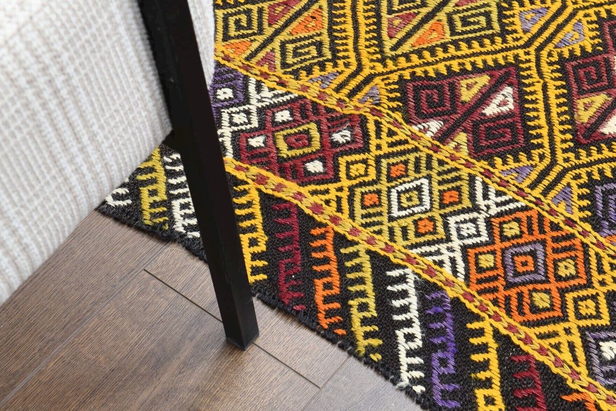 Turkish Vintage Area Kilim Rug