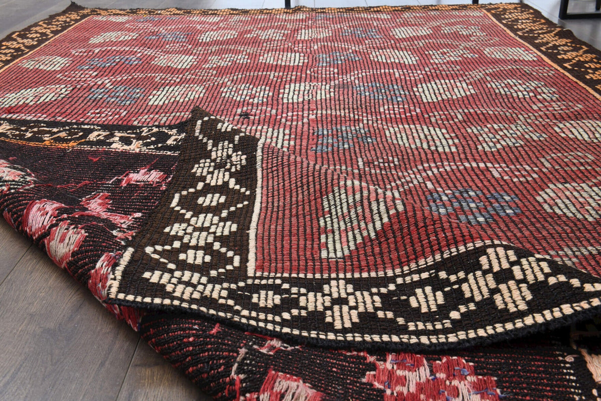 Turkish Vintage Area Kilim Rug