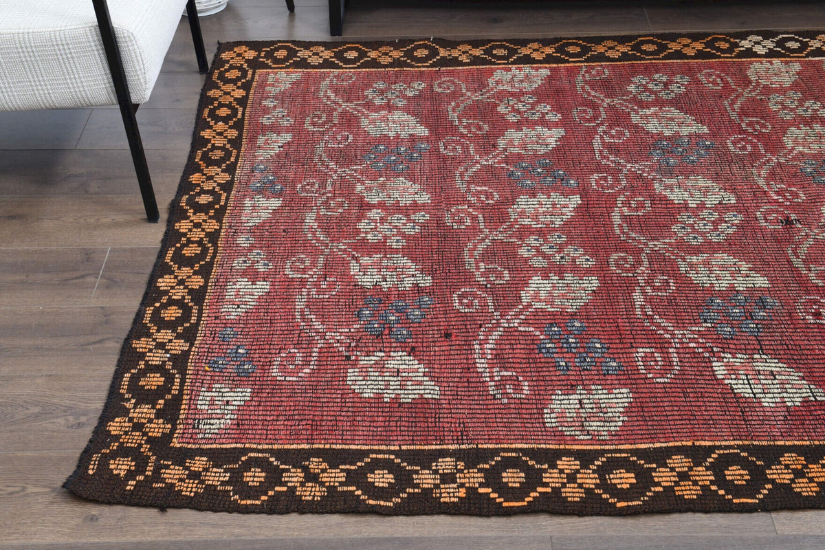 Turkish Vintage Area Kilim Rug