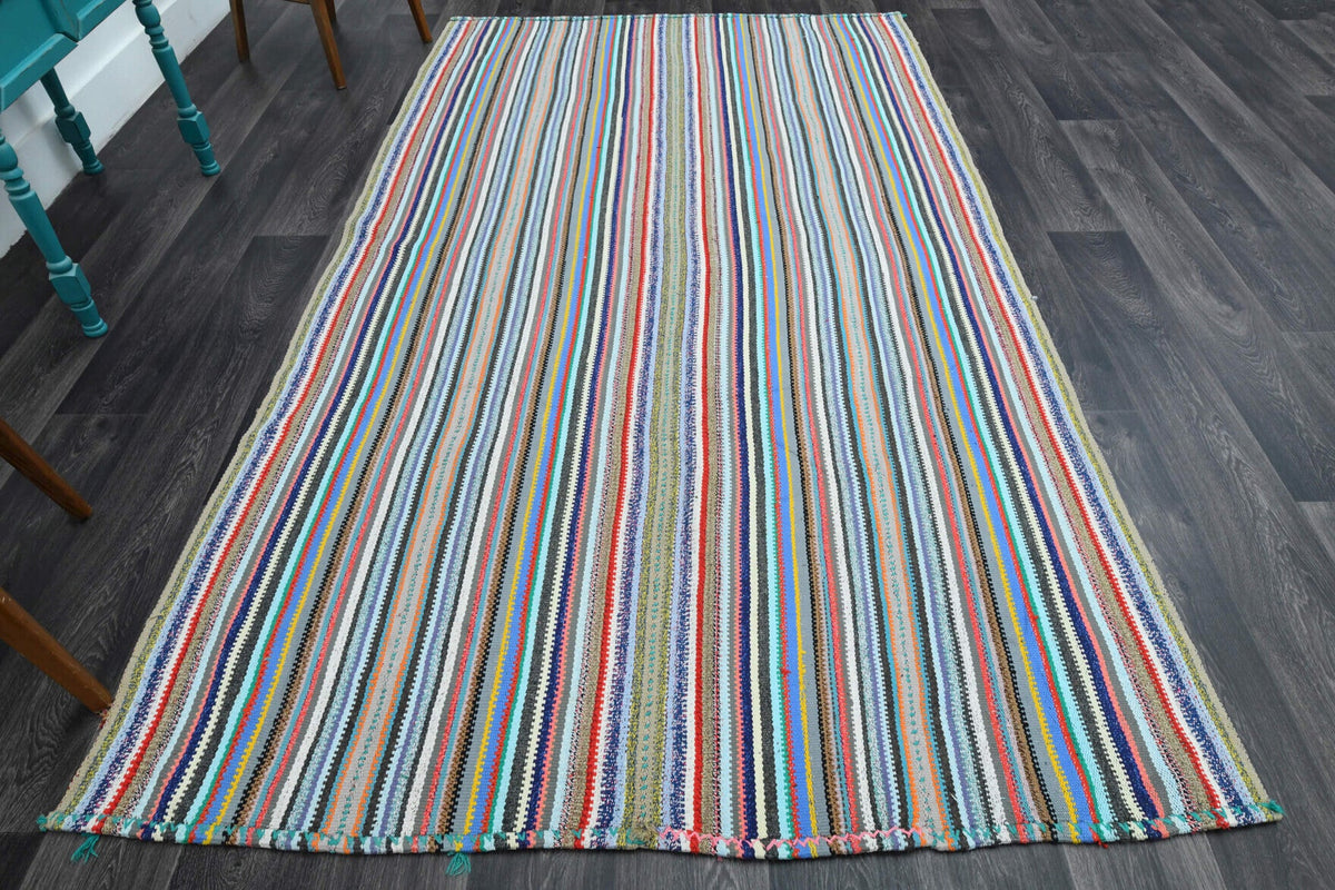 Turkish Vintage Area Kilim Rug
