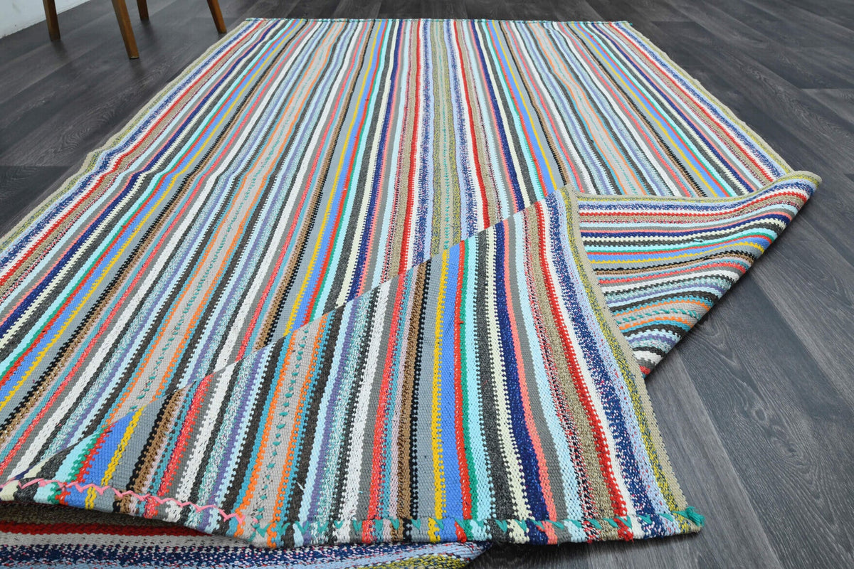 Turkish Vintage Area Kilim Rug