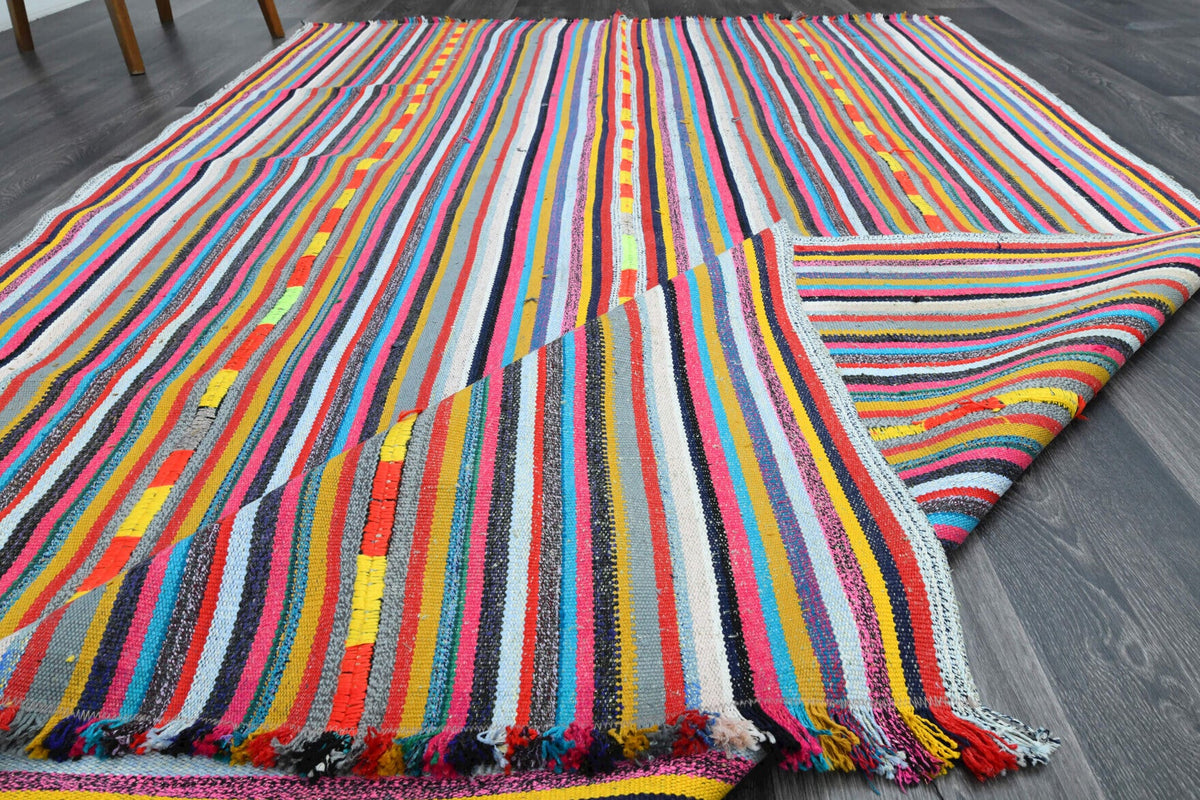 Turkish Vintage Area Kilim Rug