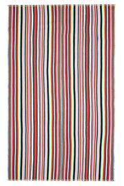 Turkish Striped Flatweave Area Rug