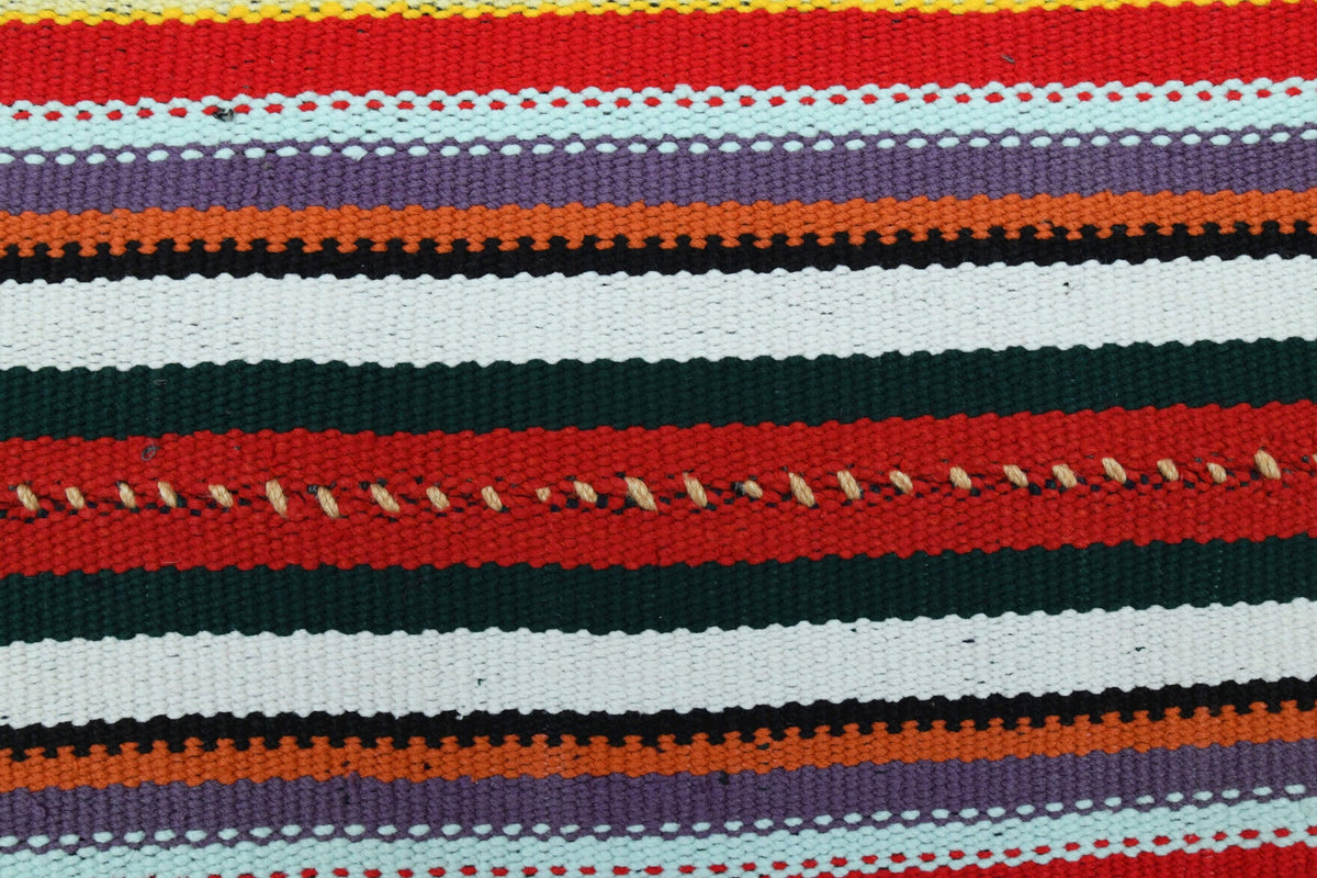 Turkish Striped Flatweave Area Rug