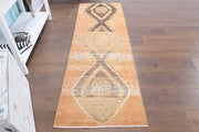 El yapımı vintage yolluk 61x188 cm tribal desenli yün - detay görünümü