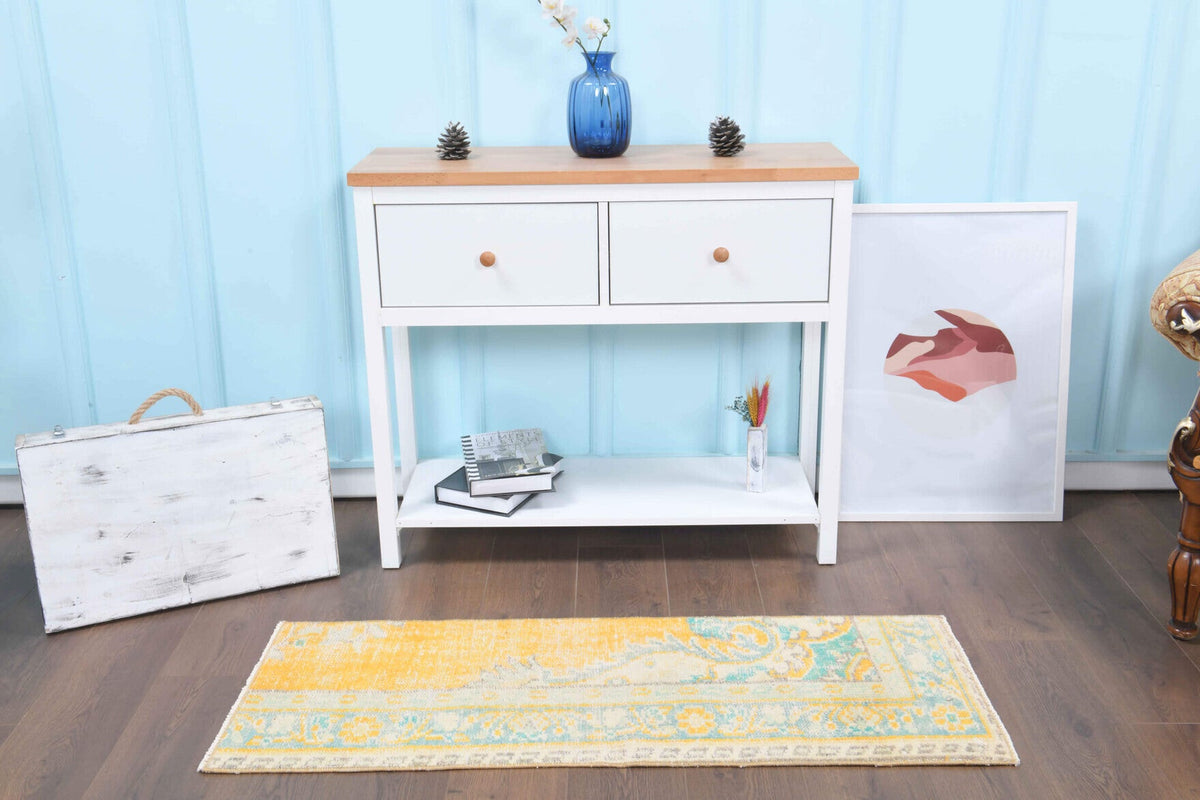 Turkish Vintage Mini Oushak Rug