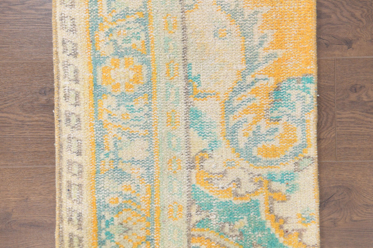 Turkish Vintage Mini Oushak Rug